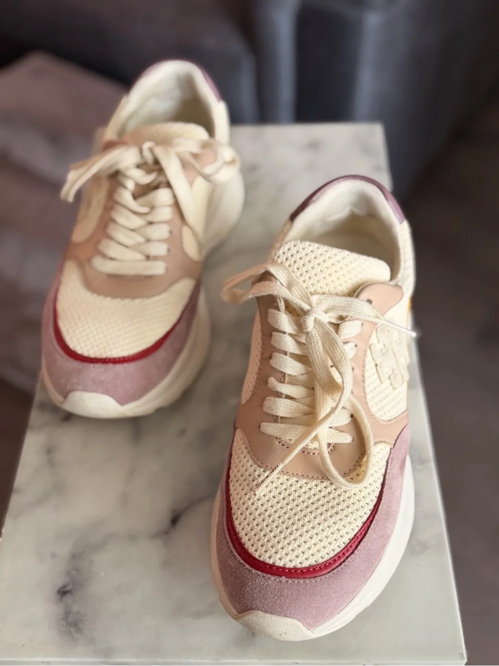 Tory Burch Women's Cream Multicolor Casual Sneakers